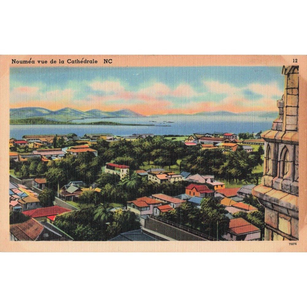 Vintage 1940's Postcard Noumea Vue de la Cathedrale NC Scenic View New Caledonia - Picture 1 of 2